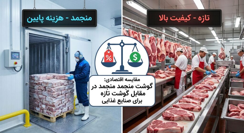 مقایسه گوشت تازه و منجمد